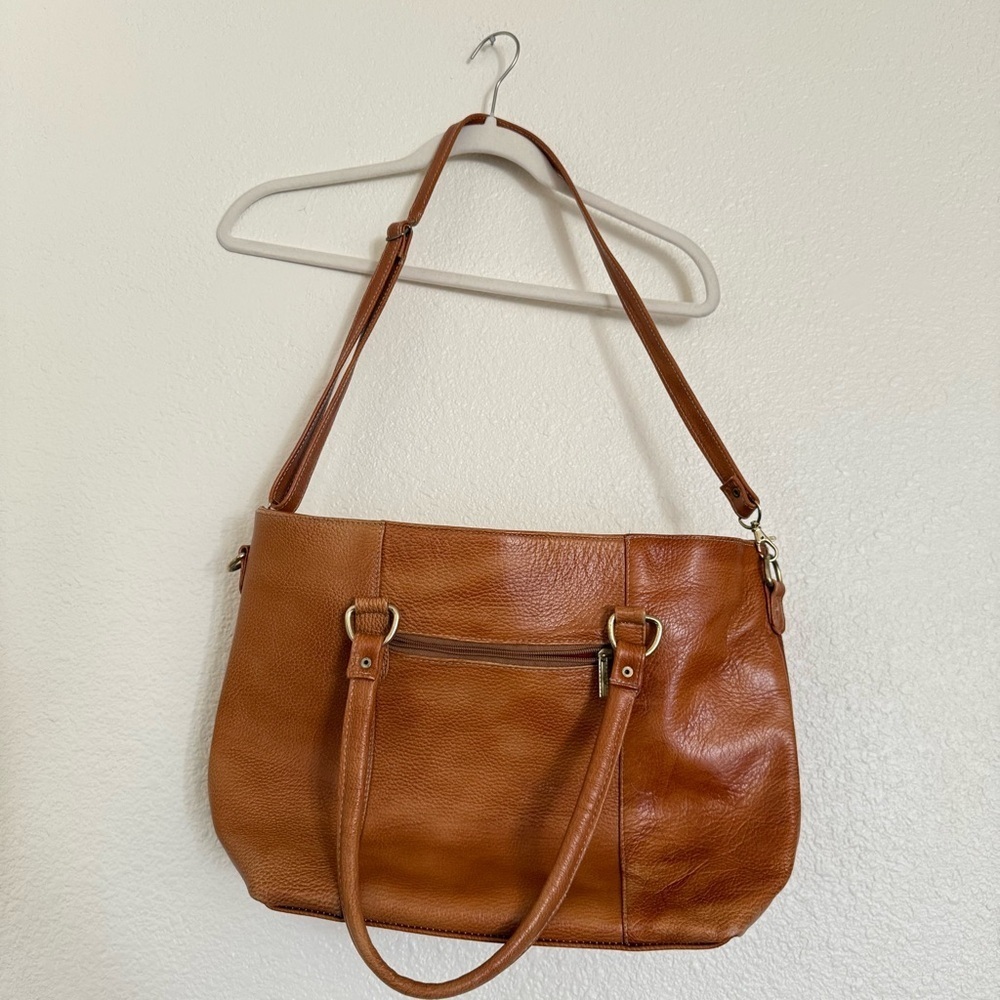 Leather floral crossbody bag - Picture 6 of 10